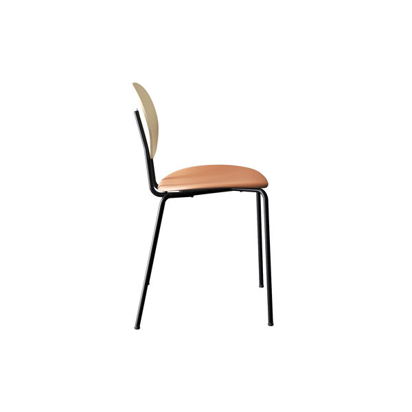 PIET HEIN Chair, white pigmented oak/Silk Cognac, Sibast Furniture