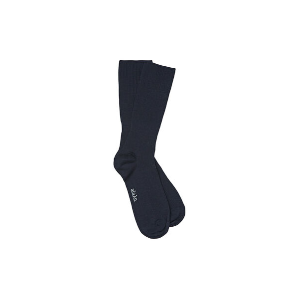 Wool Rib Socks, navy Wool Rib Socks, navy, Aiayu