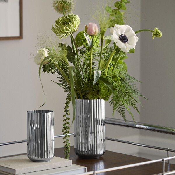 Lyngby Vase 20.5 cm, stainless steel, Lyngby Porcel&aelig;n