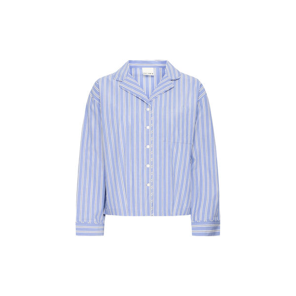 IHFELIA Shirt, blue and white stripes, ICHI