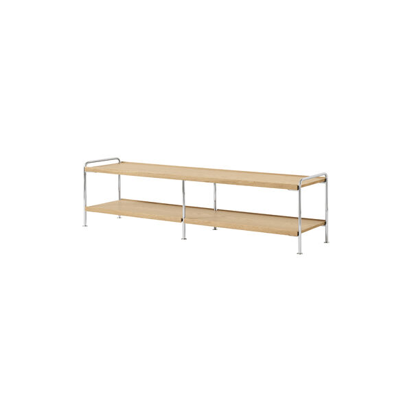 Alima NDS4 | Chrome/Oak | Shelving System, &Tradition