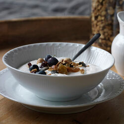 White Fluted Half Lace Bowl 35 cl, Royal Copenhagen