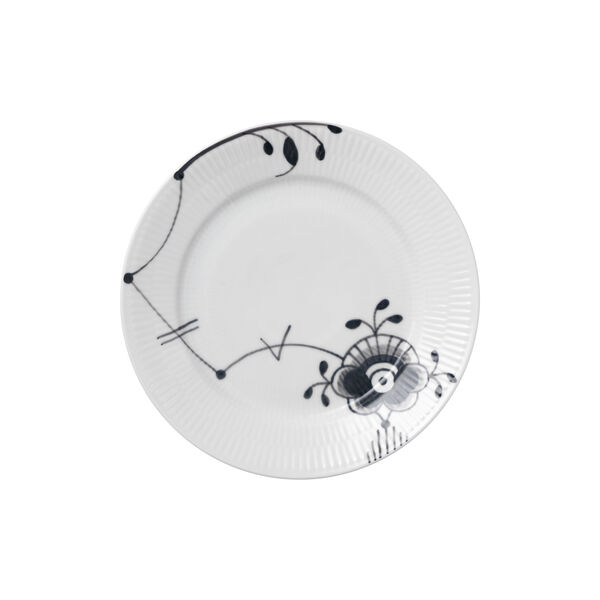 Black Fluted Mega Plate Ø 22 cm, Royal Copenhagen