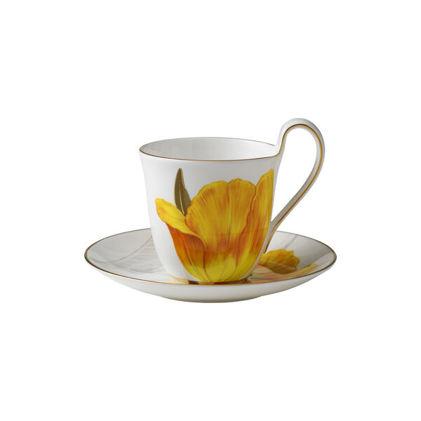 Flora High Handle Cup with Saucer, tulip Flora High Handle Cup with Saucer, tulip, Royal Copenhagen