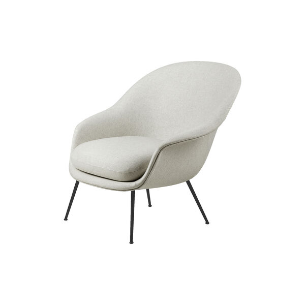 Bat Lounge Chair Fully Upholstered with Low Back, Plain 0026/black matt, GUBI