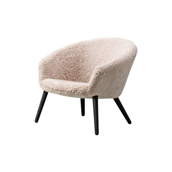 Ditzel Lounge Chair, white/black lacquered oak, Fredericia Furniture