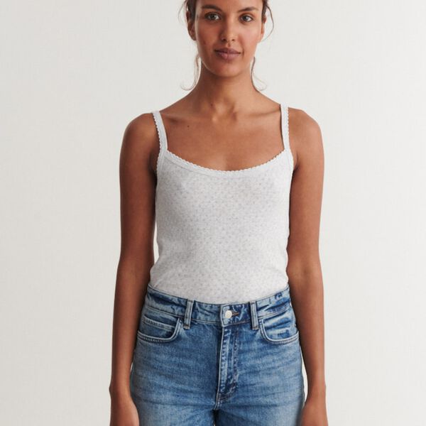 Arense Strap Top, light grey mel., Basic Apparel