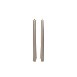 LED Classic Taper Candle 25 cm 2 pcs, sandstone, Uyuni Lighting