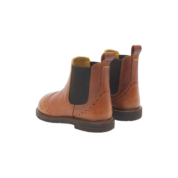 Chelsea Boot With Brogue Hole Pattern, medium brown, ANGULUS