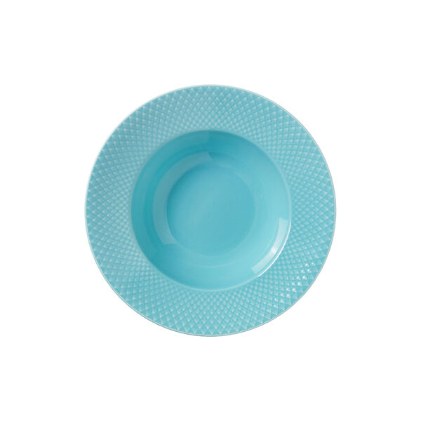 Rhombe Color Soup Plate &Oslash; 24.5 cm, turquoise, Lyngby Porcel&aelig;n