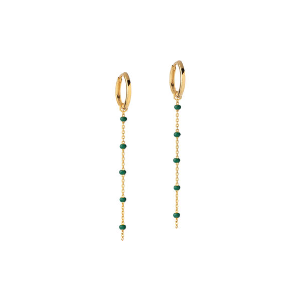 Lola Earring, gold/petrol green, ENAMEL Copenhagen