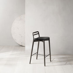 VIPP484 Cabin Counter Stool, dark oak/dark oak/black, Vipp