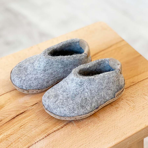 Felt Shoe Kids, grey Felt Shoe Kids, grey, Glerups