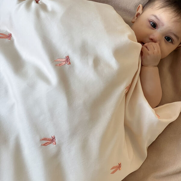 Embroidered Baby Bedding Set, bows, Cam Cam Copenhagen