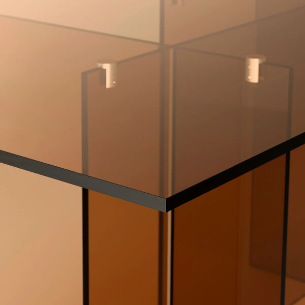 Anouk Glass Dining Table, brown transparent Anouk Glass Dining Table, brown transparent, Westwing Collection