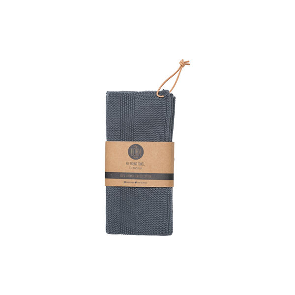 Knitted Towel, dark grey Knitted Towel, dark grey, By LOHN