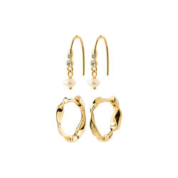 MORIN earrings 2-in-one set, gold plated, Pilgrim