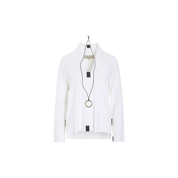 Long Sleeve Top with V-Neck | White, Henriette Steffensen Copenhagen