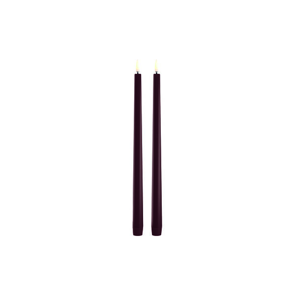 LED slim taper candle 2-pack, wine red LED slim taper candle 2-pack, wine red, Uyuni Lighting