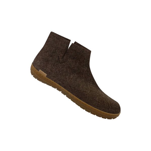 Felt Ankle Boot with Natural Rubber Sole, natural brown Felt Ankle Boot with Natural Rubber Sole, natural brown, Glerups
