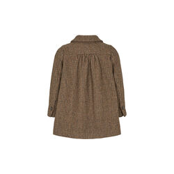 Olive Wool Coat, earthy check, MarMar Copenhagen