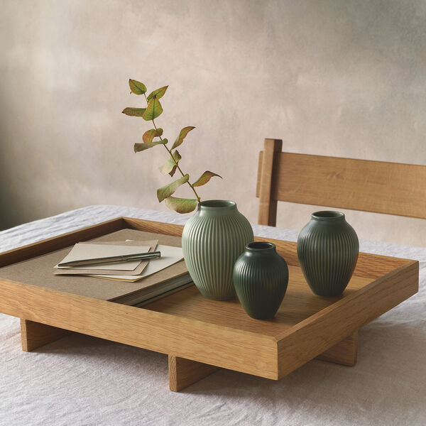 Knabstrup mini vase ripple 3 Pcs, green Knabstrup mini vase ripple 3 Pcs, green, Knabstrup Keramik