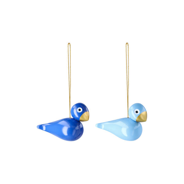 Winter birds ornament 2 pcs, blue/light blue, Kay Bojesen Denmark