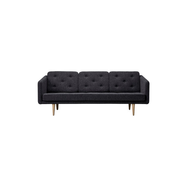 No. 1 2003 3-seater Sofa, dark grey/soap treated oak, Fredericia Furniture