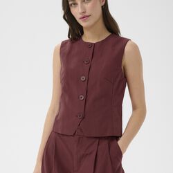 BenittaPW Waistcoat, burnt russet, Part Two