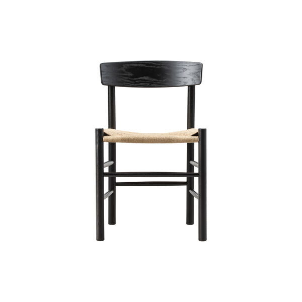 J39 Mogensen Chair, black lacquered oak/natural, Fredericia Furniture