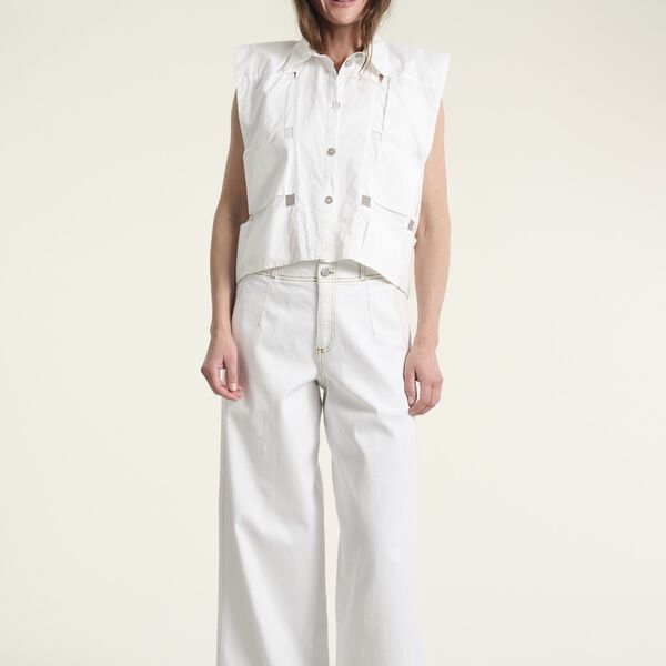 Jinzu wide pants, white, BITTE KAI RAND