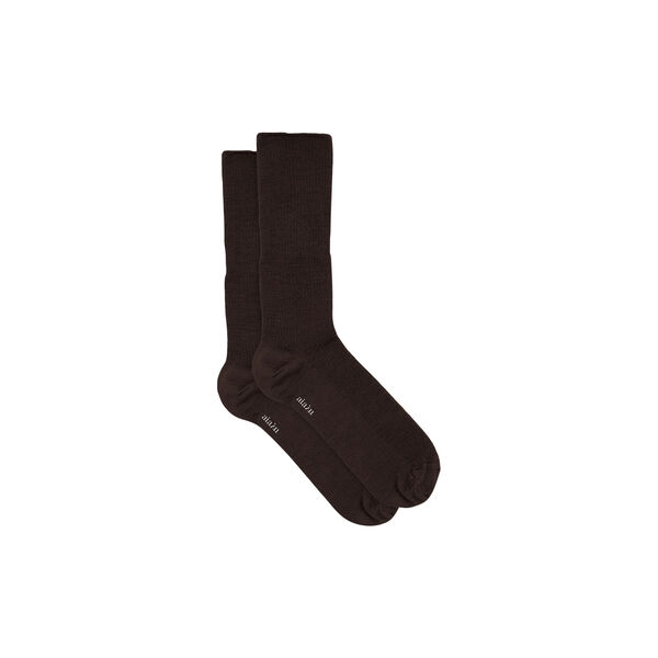 Wool Rib Socks, brown Wool Rib Socks, brown, Aiayu