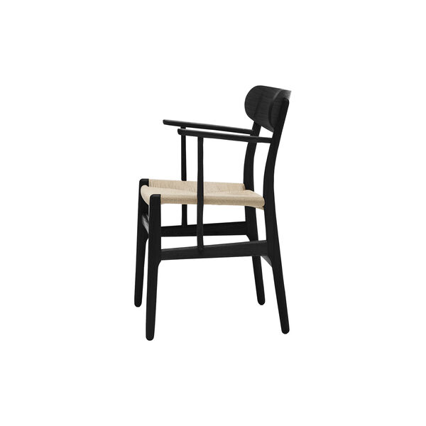 CH26 Dining Chair, black lacquered oak/natural, Carl Hansen & Søn