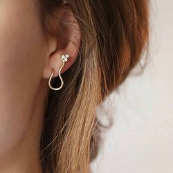 Fryd Wave diamond Earstud Right, gold/diamond, Ro Copenhagen