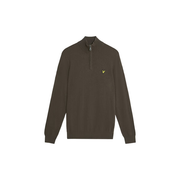 Cotton Merino Quarter Zip Jumper, espresso Cotton Merino Quarter Zip Jumper, espresso, Lyle & Scott