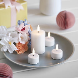LED Mini Pillar Candle 7.5 cm, nordic white, Uyuni Lighting