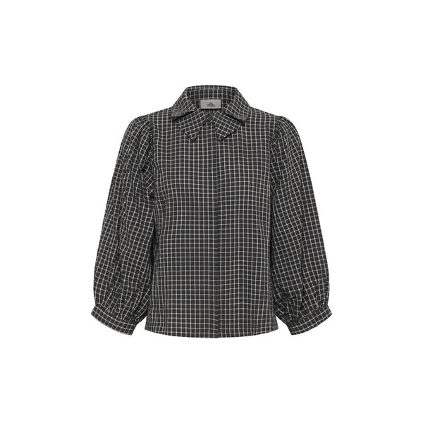 KBEllen Frosty Blouse, dark grey check, Karen by Simonsen