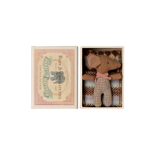 Sleepy/Wakey Baby Mouse in Matchbox, rose, Maileg