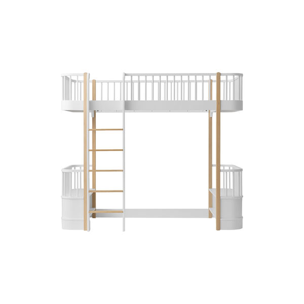Wood Original Loft Bed 90x200 cm, white/oak, Oliver Furniture