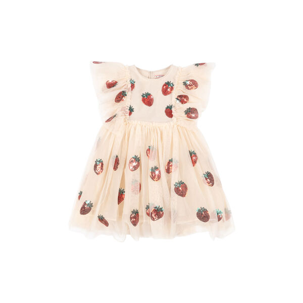 Yvonne Frill Dress, strawberry Yvonne Frill Dress, strawberry, Konges Sløjd