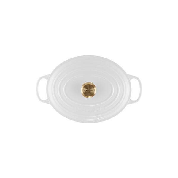 Signature Oval Casserole/oven 31 cm, white gold knob, Le Creuset