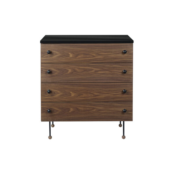 62 Dresser 4 Drawer, walnut/black 62 Dresser 4 Drawer, walnut/black, GUBI