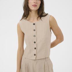 AzaniaPW Waistcoat, neutral pinstripe, Part Two