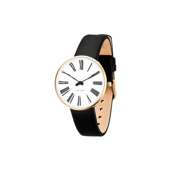 Roman Wrist Watch, white/gold/black, Arne Jacobsen Watches