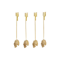 Oak Leaf Christmas Tree Holders 4 pcs., brass, Ferm Living