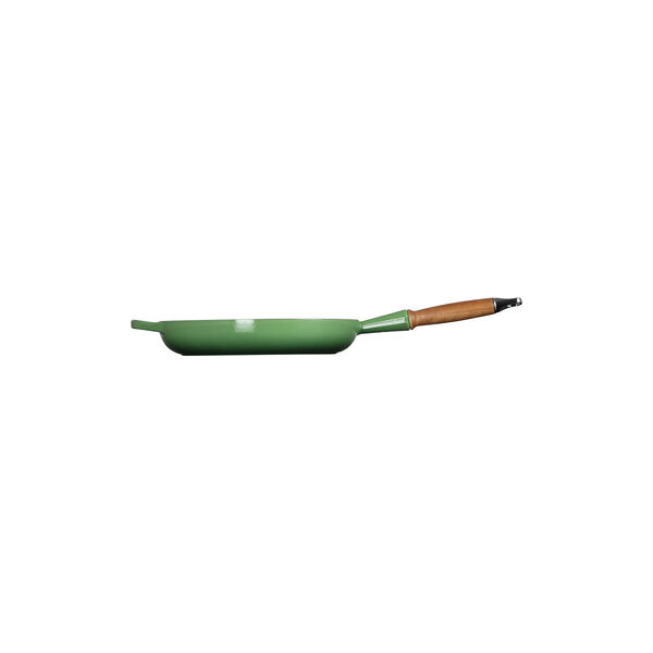 Signature cast iron frying pan with wooden handle &Oslash; 28 cm, bamboo green, Le Creuset