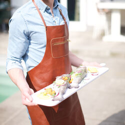 Zipper Leather Apron, classic brown, Dutchdeluxes