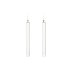 LED Mini Taper Candle 14 cm 2 pcs, nordic white, Uyuni Lighting