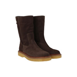 Leather Boot, dark brown/brown, ANGULUS