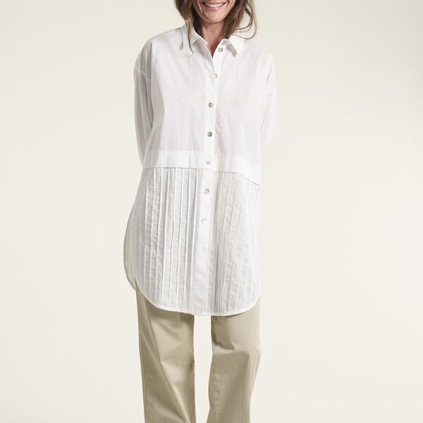 Core cotton pintuck shirt, white, BITTE KAI RAND
